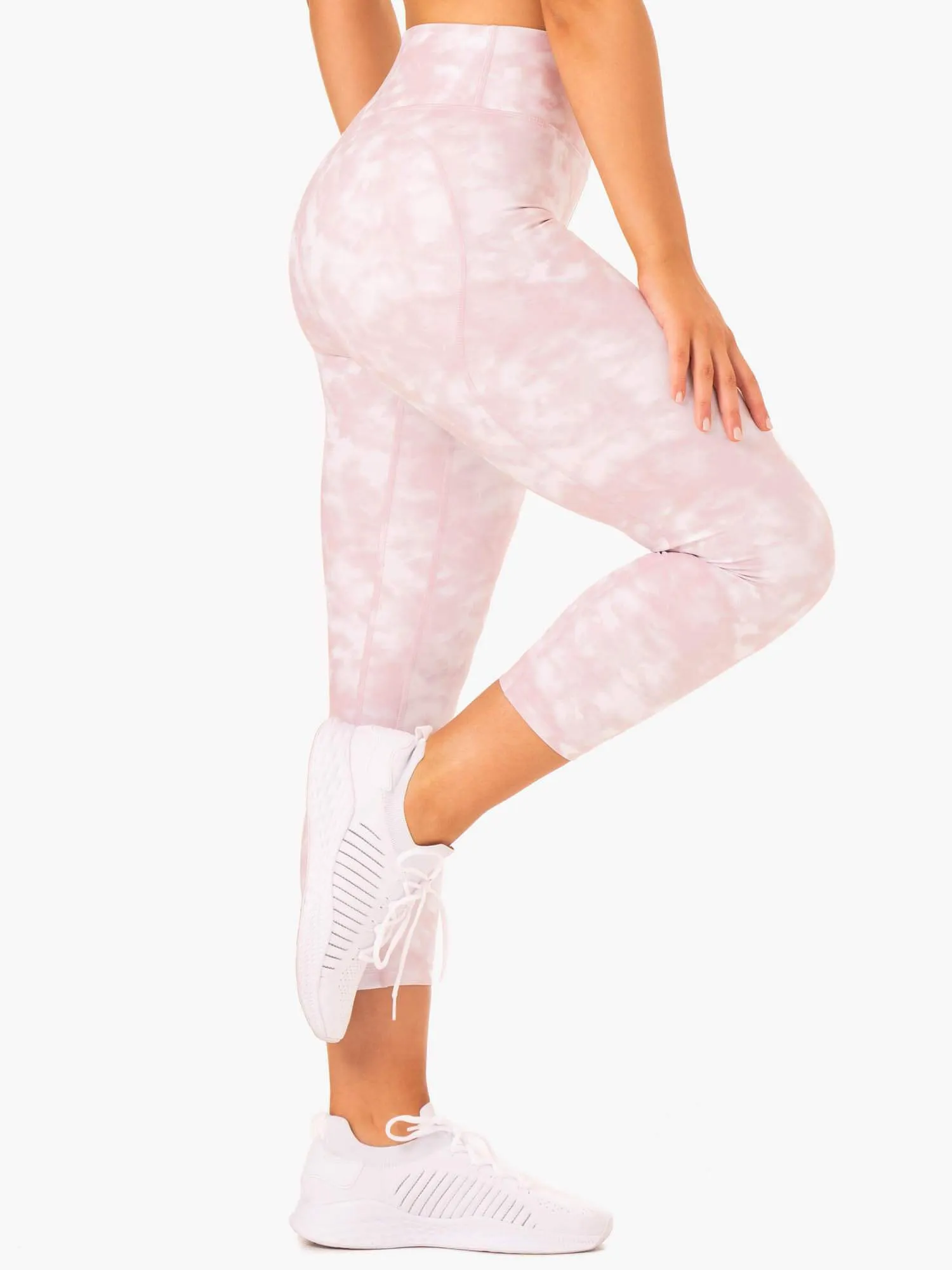 Tie Dye 7/8 Leggings - Mauve Pink Tie Dye Soft fabric