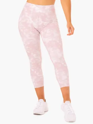 Tie Dye 7/8 Leggings - Mauve Pink Tie Dye Urban style