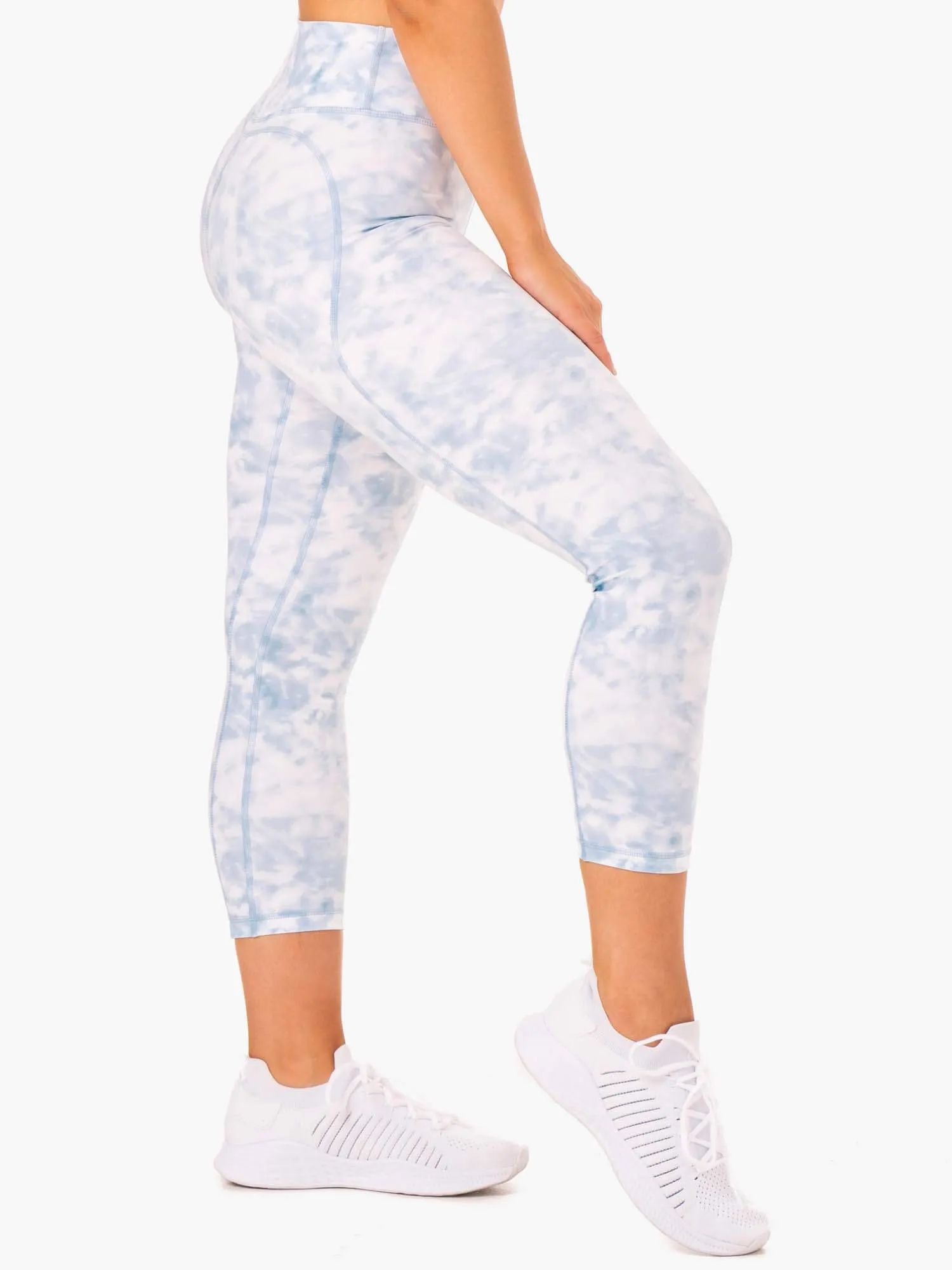 Tie Dye 7/8 Leggings - Steel Blue Tie Dye Fashion layering