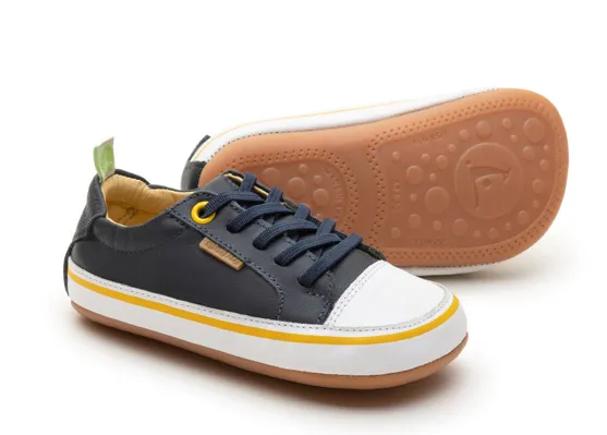 Tip Toey Joey Boy's and Girl's Funky Colors Sneakers, Navy/White light sole
