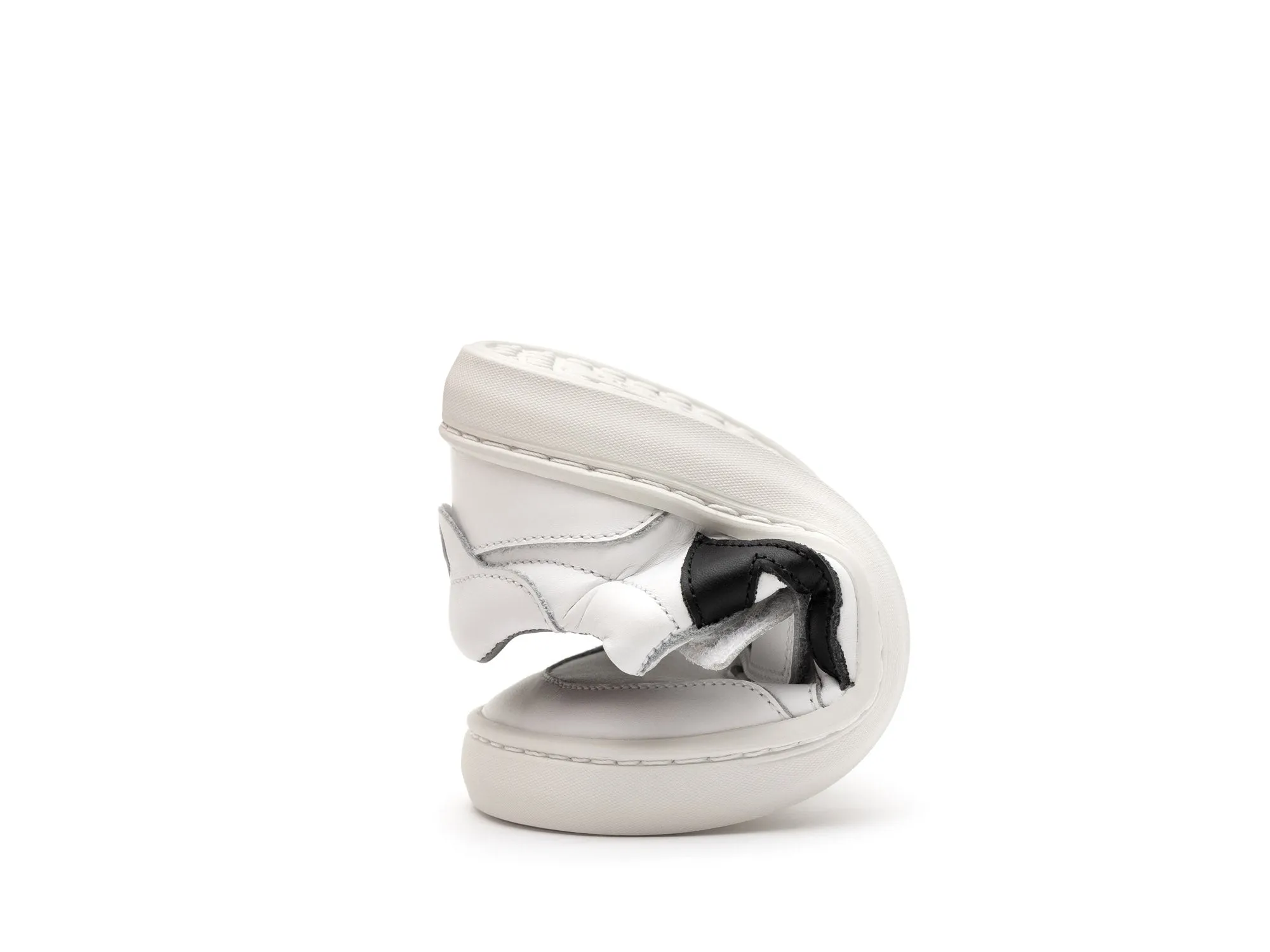 Tip Toey Joey Boy's And Girl's Landy Sneakers - White / Black cool feet