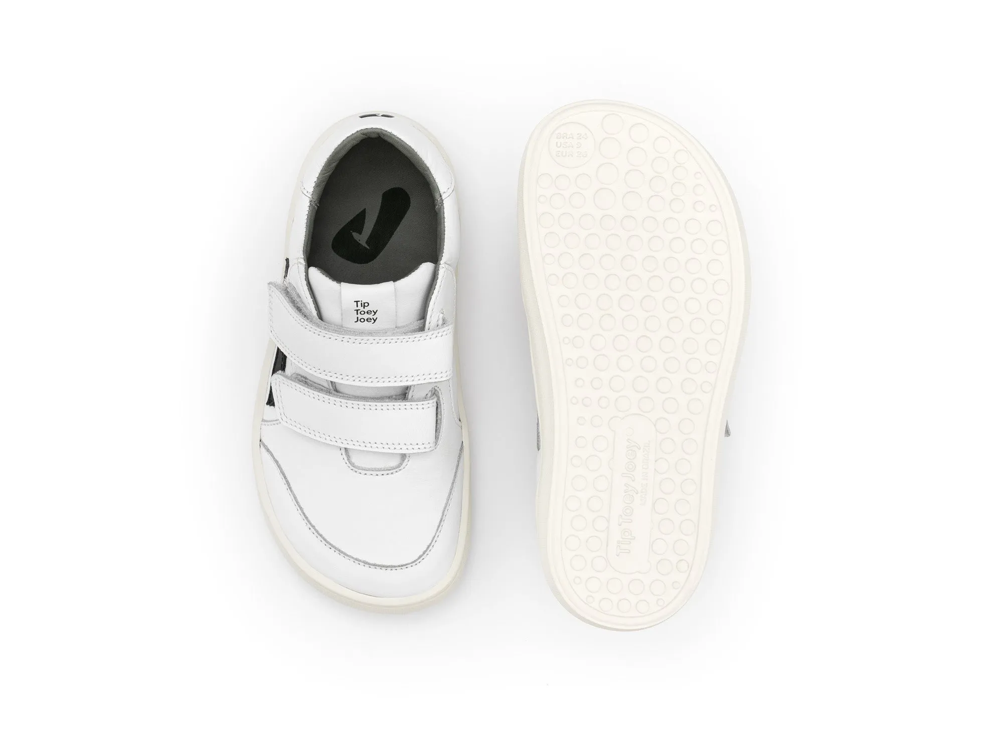 Tip Toey Joey Boy's And Girl's Landy Sneakers - White / Black easy carry