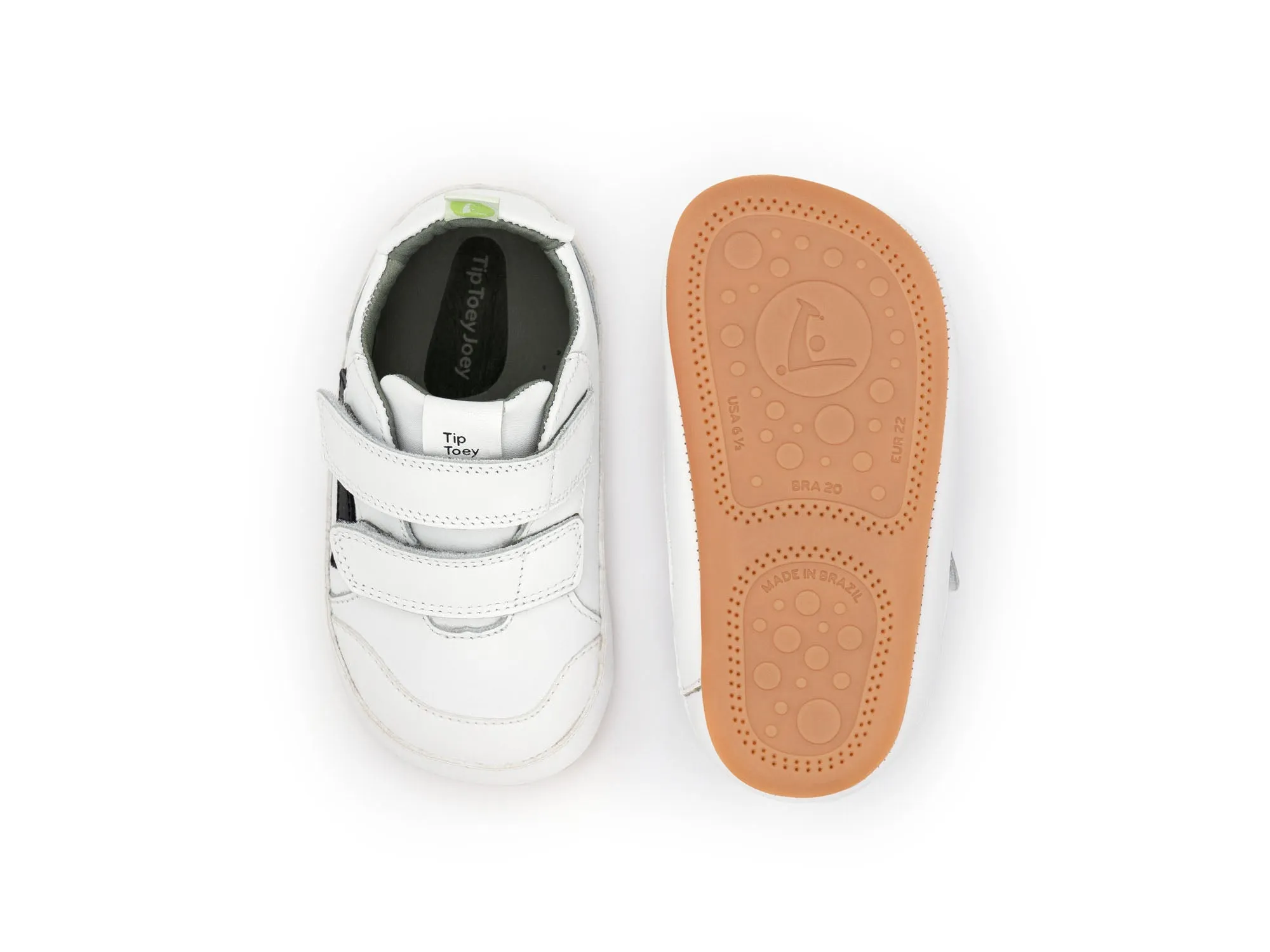 Tip Toey Joey Boy's And Girl's Landy Sneakers - White / Black smart edge