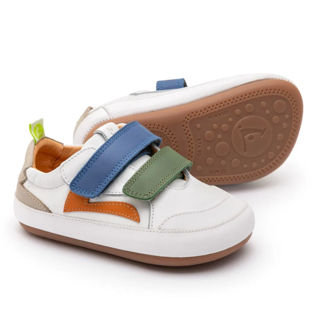 Tip Toey Joey Boy's And Girl's Landy Sneakers - White / Salsa / Blue Tang real wear