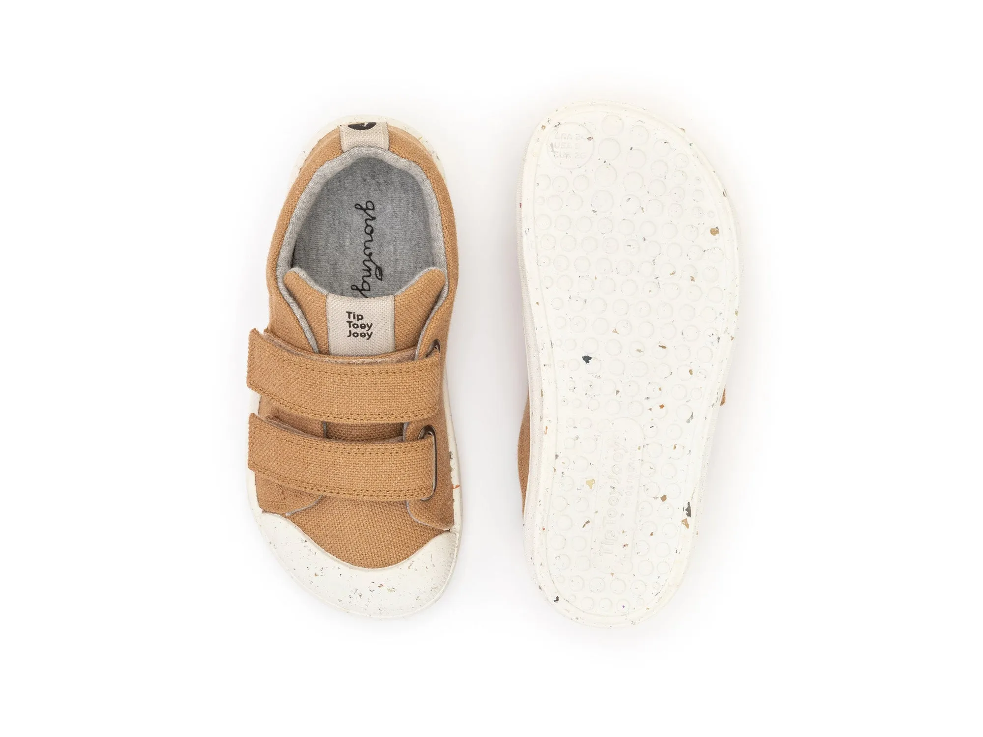 Tip Toey Joey Boy's and Girl's Ramp Green Sneakers - Natural Organic Canvas go light