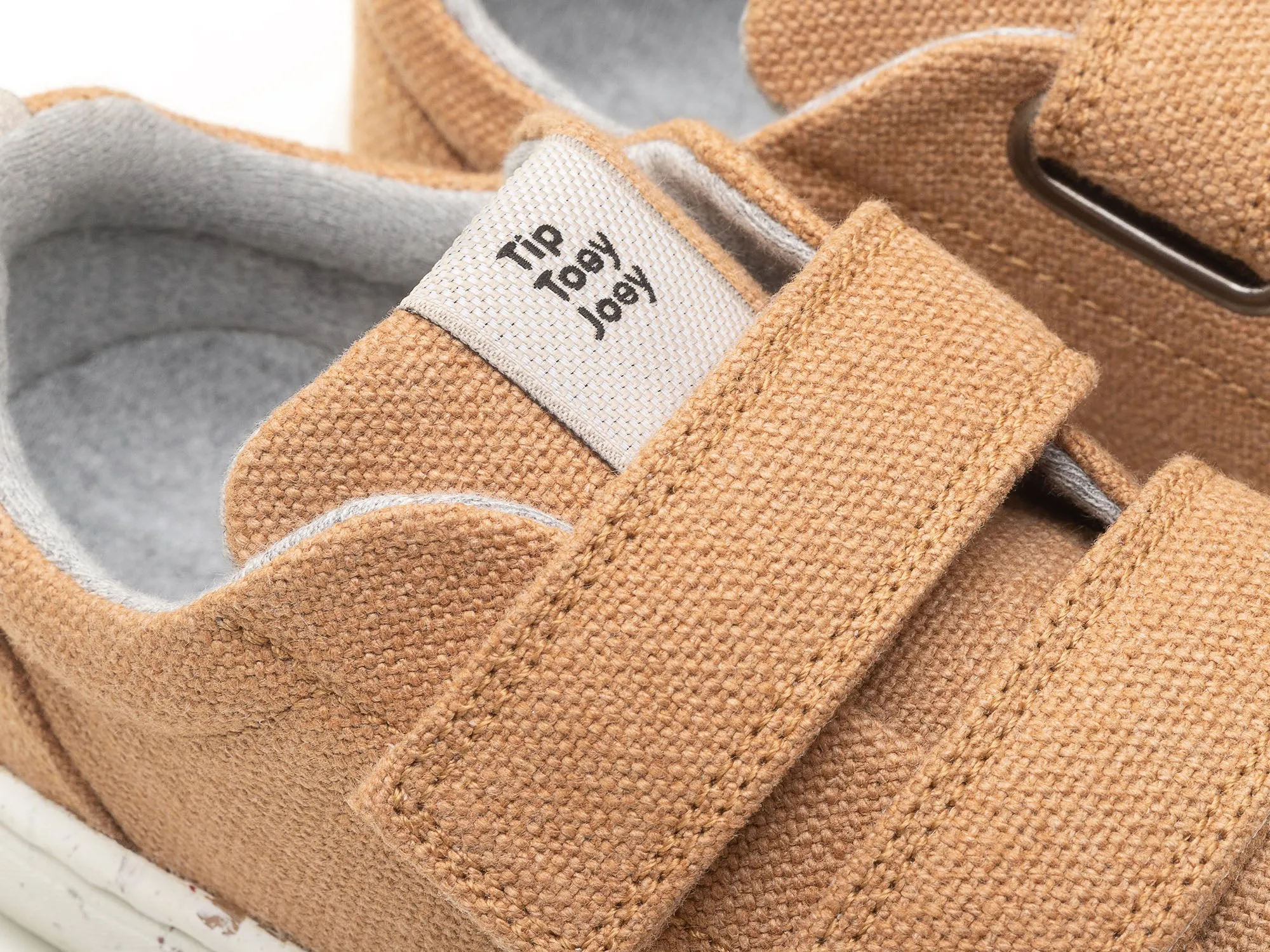 Tip Toey Joey Boy's and Girl's Ramp Green Sneakers - Natural Organic Canvas feet happy