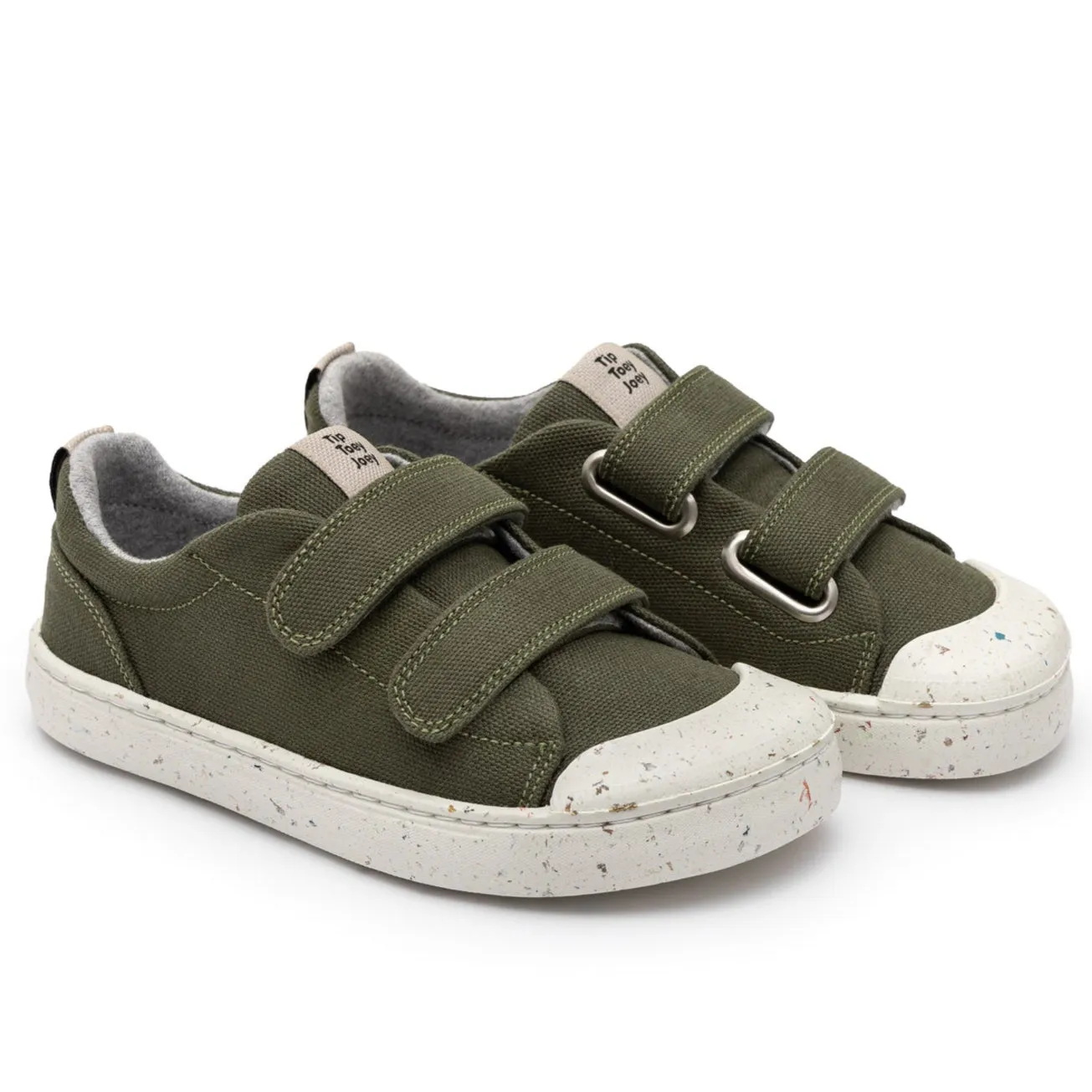 Tip Toey Joey Boy's And Girl's Ramp Green Sneakers - Verde Musgo Eco Canvas cool feet
