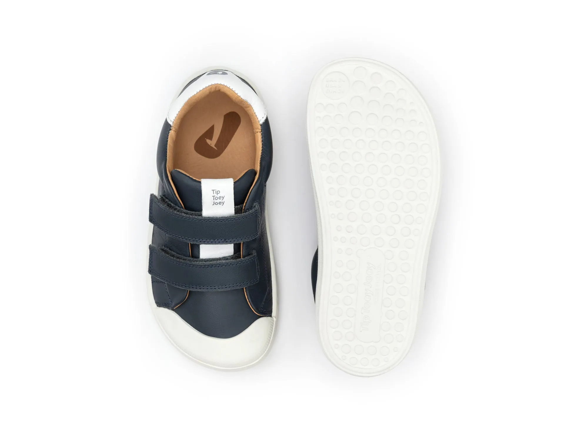 Tip Toey Joey Boy's and Girl's Ramp Sneakers - Navy / White sleek walk