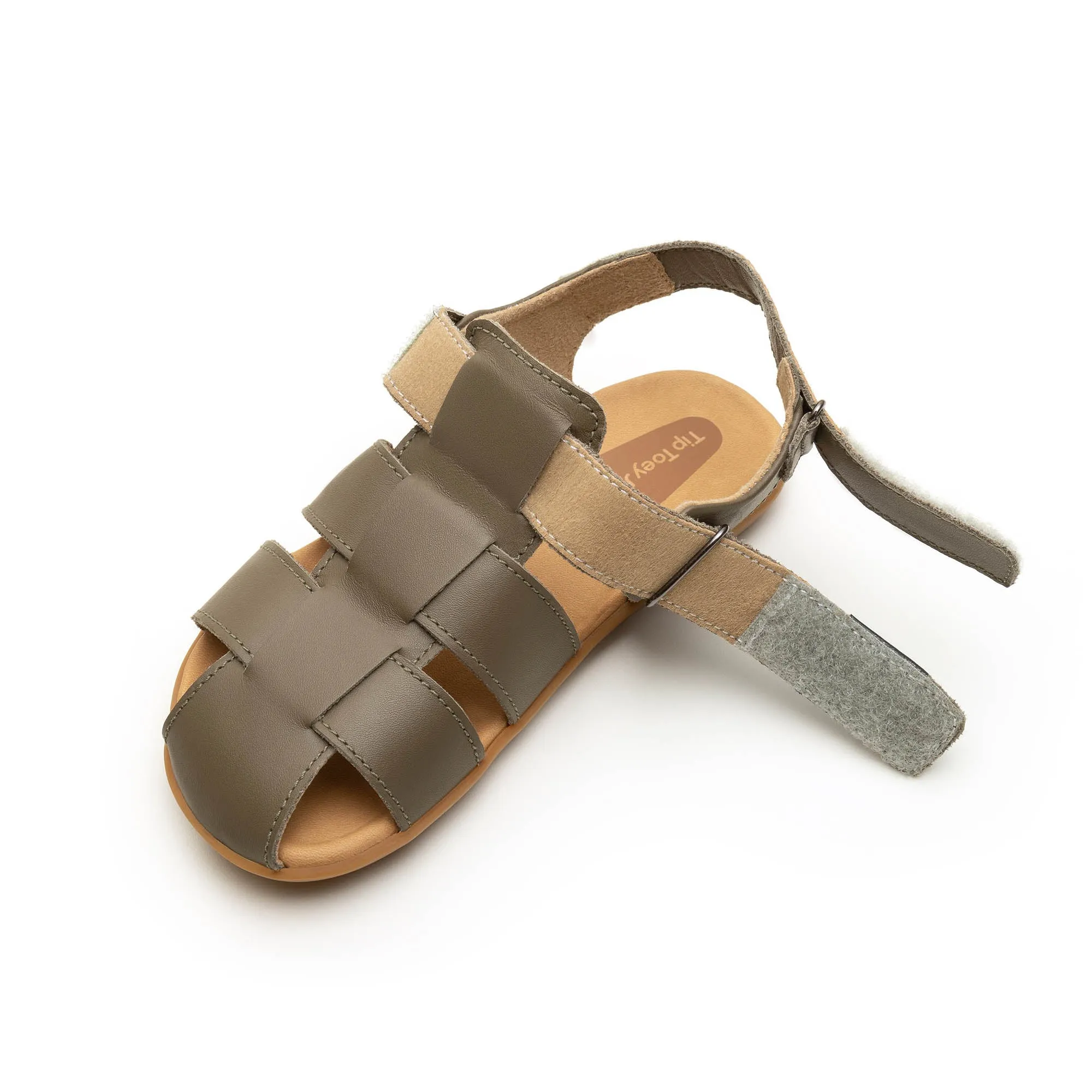 Tip Toey Joey Boy's and Girl's Sand Sandals - Mineral Green Light Heart