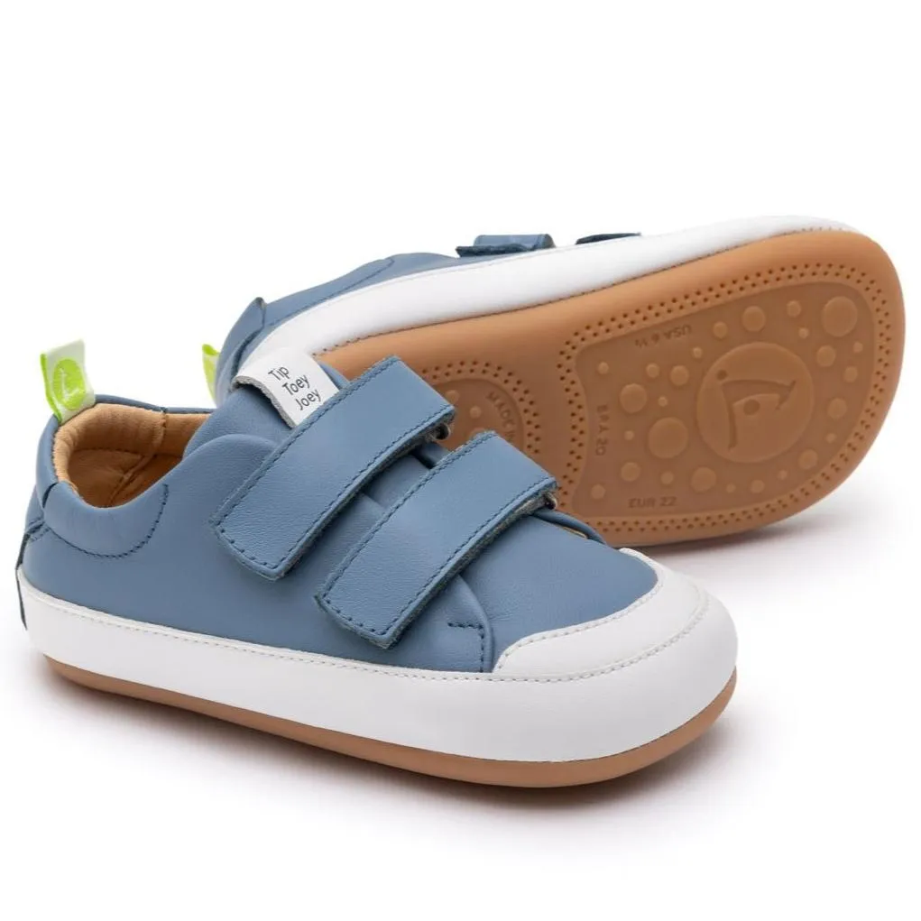 Tip Toey Joey Boy's Bossy Sneakers - Denim / White comfort now