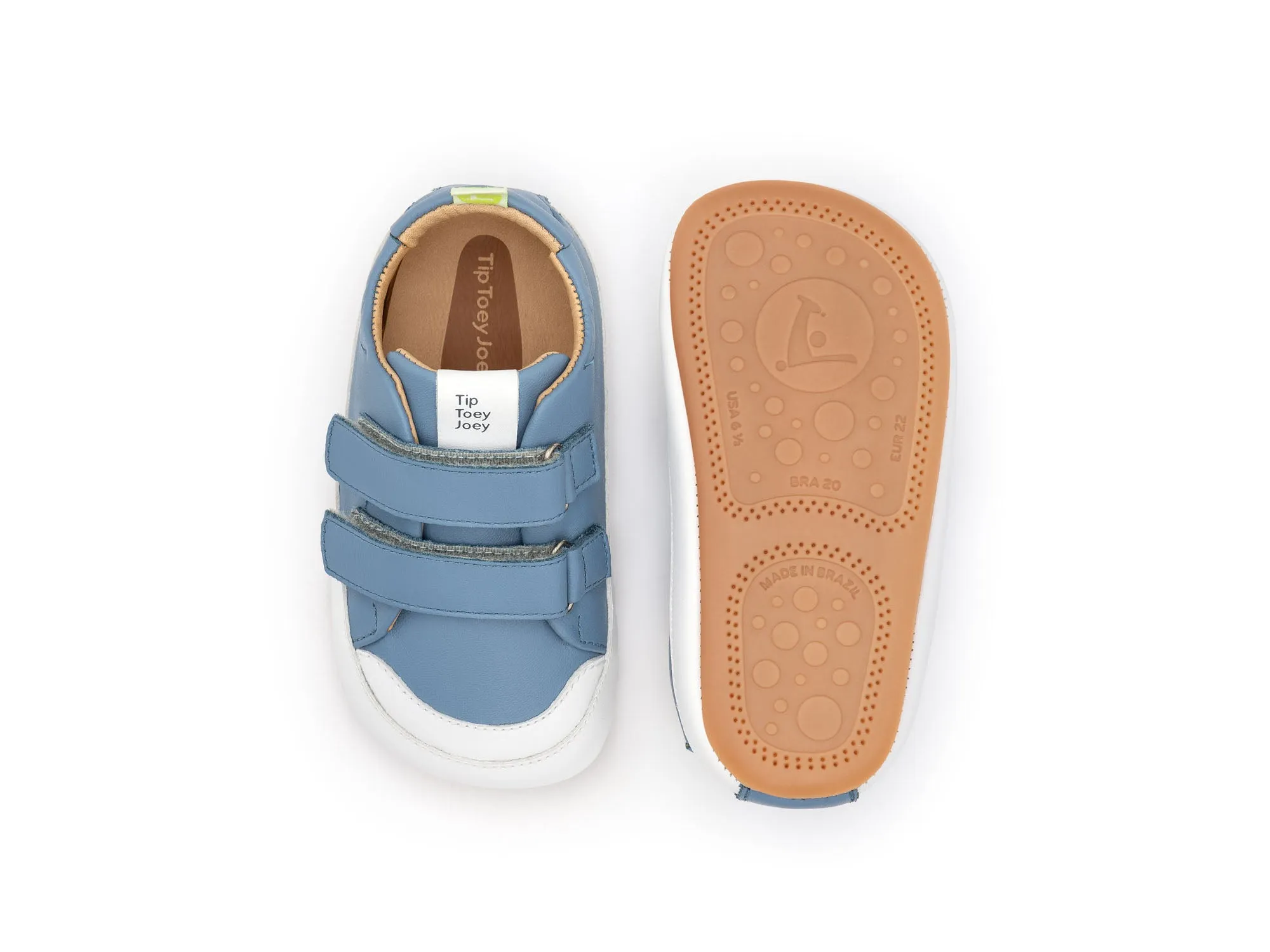 Tip Toey Joey Boy's Bossy Sneakers - Denim / White flexible fit