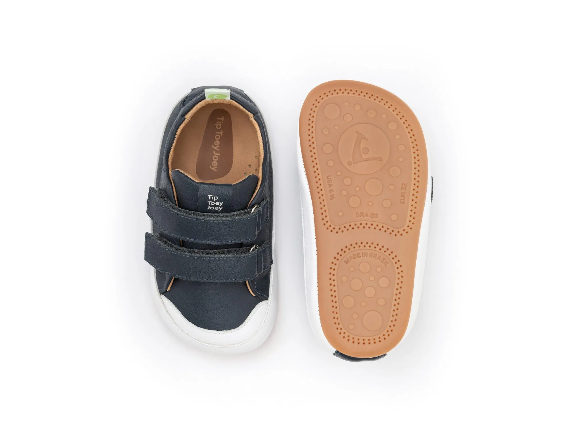 Tip Toey Joey Boy's Bossy Sneakers - Navy / White soft soul