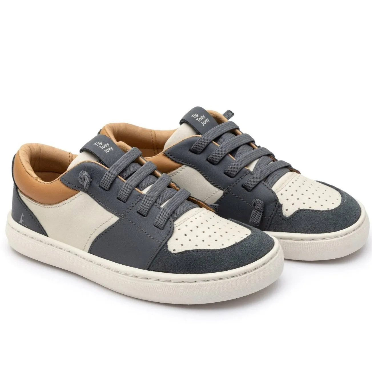 Tip Toey Joey Boy's Ollie Casual Shoes - Tapioca / Slate Blue / Hay vibe path