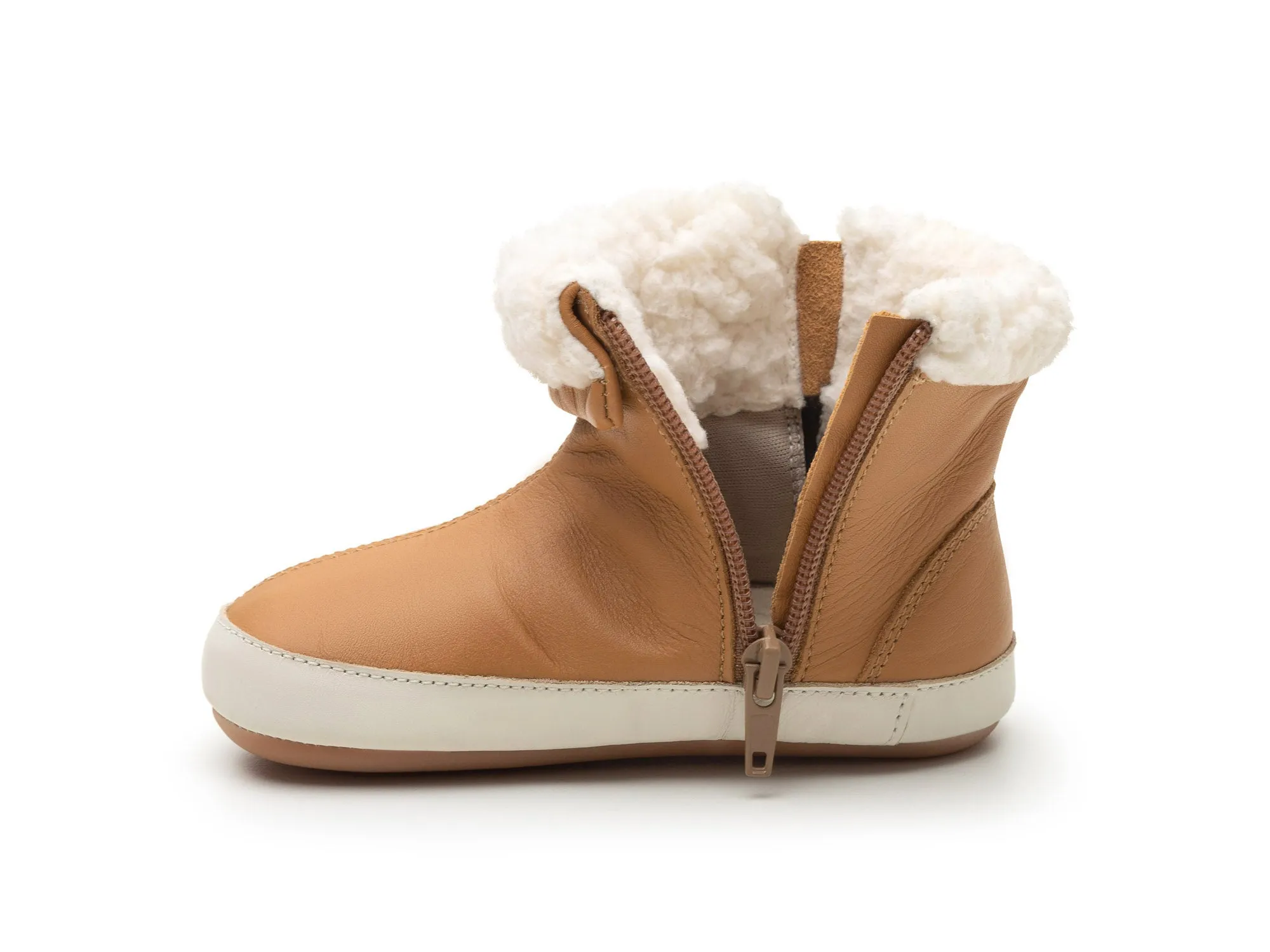 Tip Toey Joey Girl's and Boy's Dobby Boots - Hay / Tapioca sleek edge