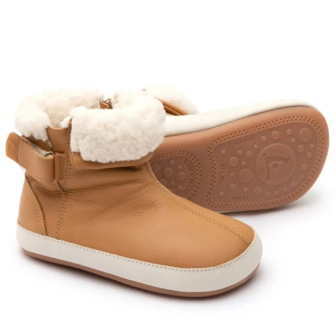 Tip Toey Joey Girl's and Boy's Dobby Boots - Hay / Tapioca quick fit