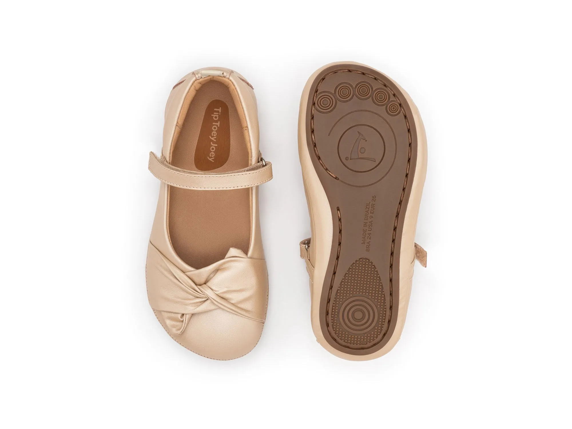 Tip Toey Joey Girl's Bind Mary Jane Shoes - Pink Pearl tie match