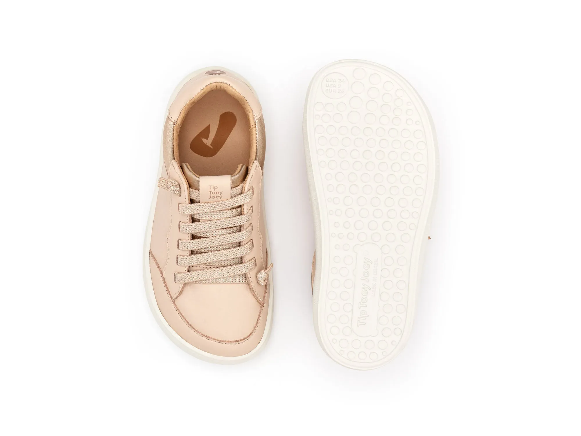 Tip Toey Joey Girl's Breeze Casual Shoes - Papaya Cream / Metalic Salmon on train