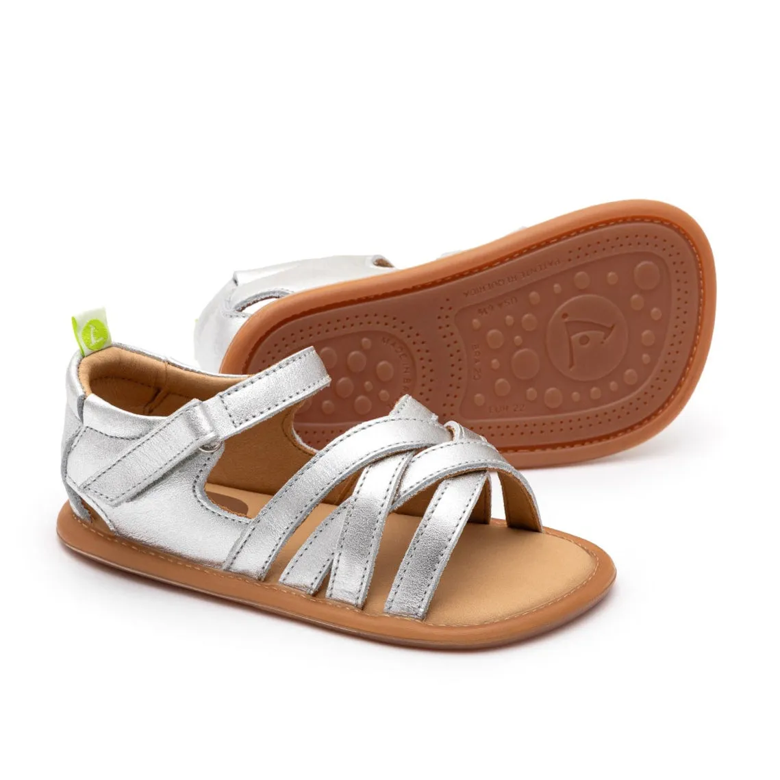 Tip Toey Joey Girl's Criss Cross Sandals - Sterling Silver Open Road