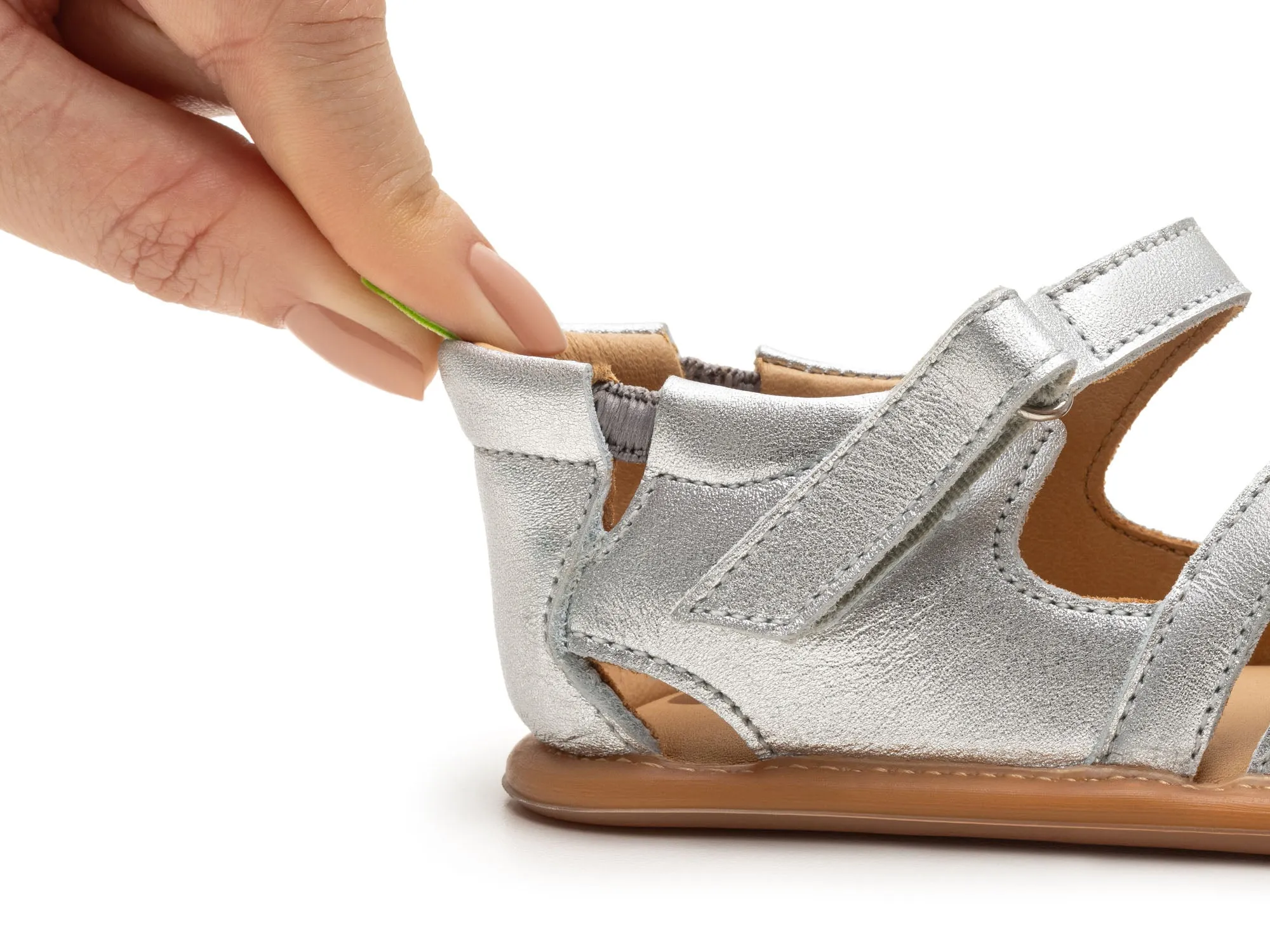 Tip Toey Joey Girl's Criss Cross Sandals - Sterling Silver Trail Ease