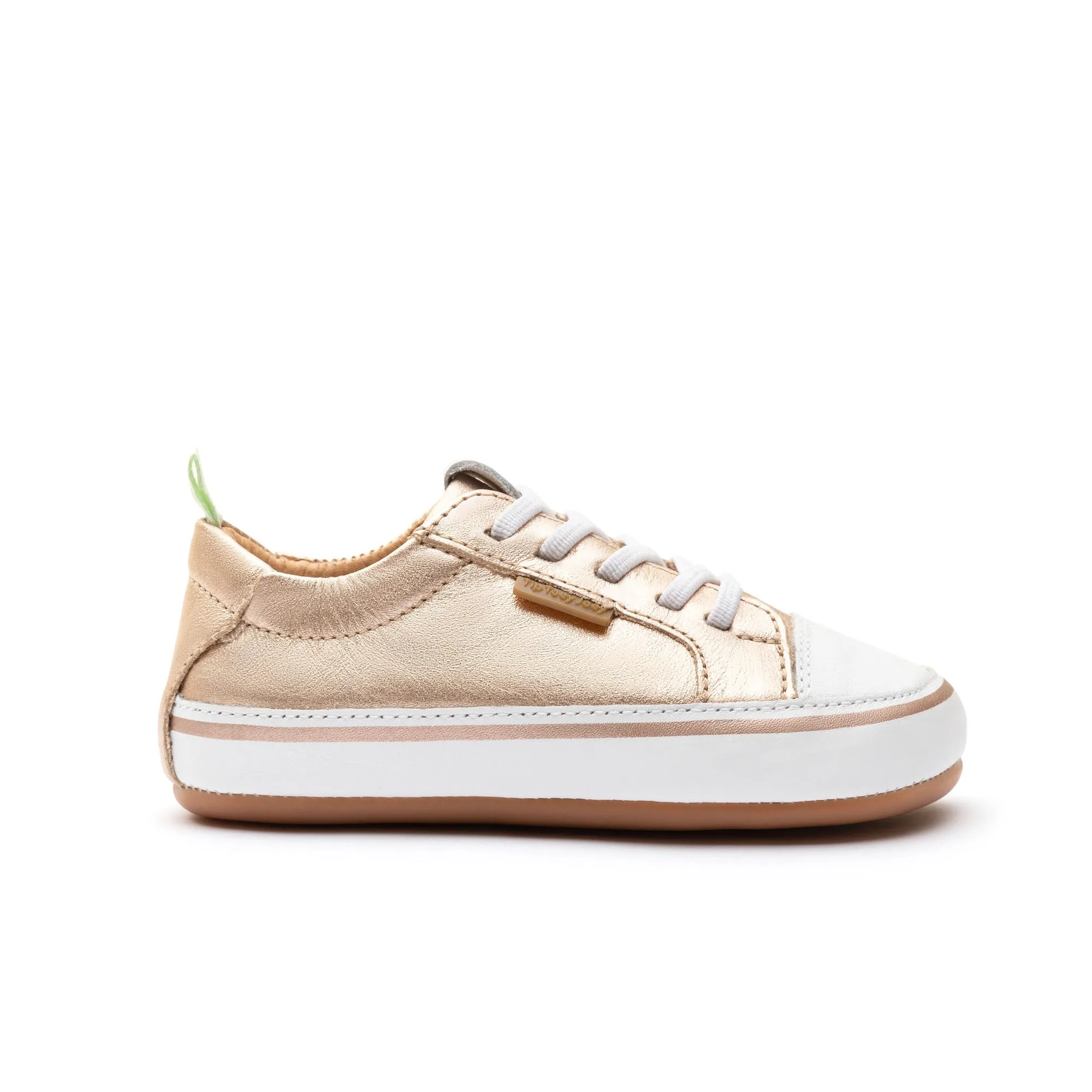 Tip Toey Joey Girl's Funky Sneakers - Metallic Salmon / White trend touch
