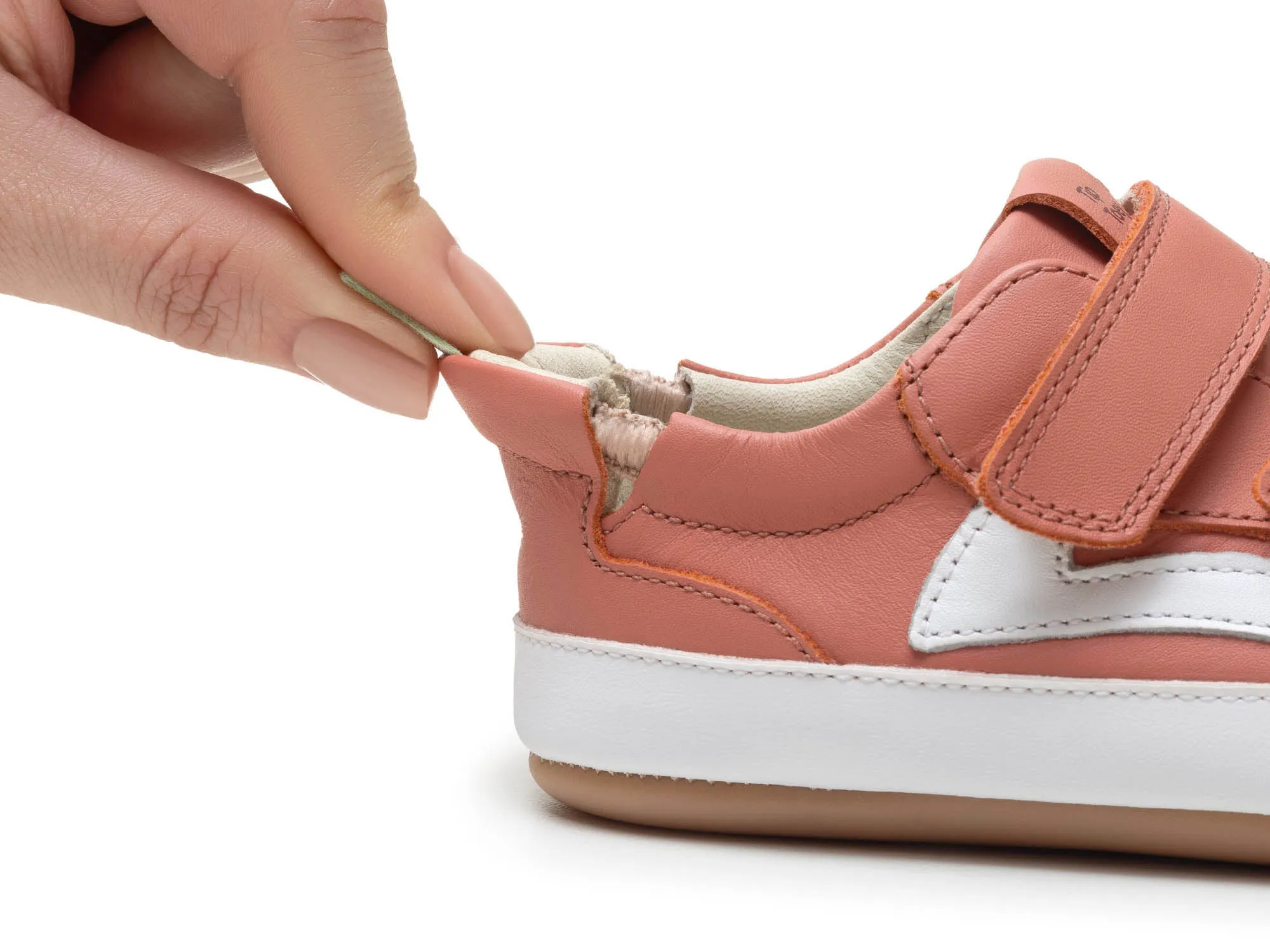 Tip Toey Joey Girl's Landy Sneakers - Rosa Seco / White modern edge