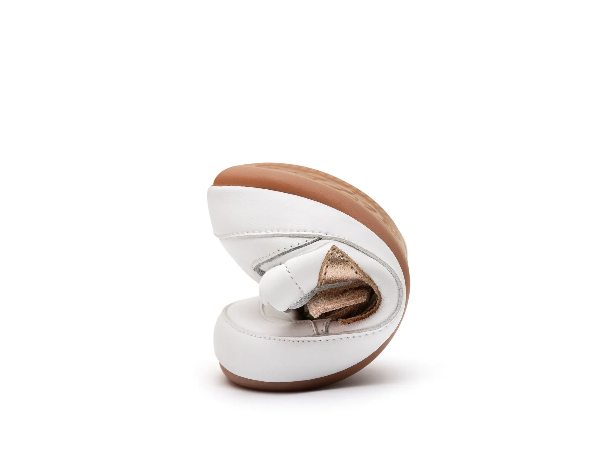 Tip Toey Joey Girl's Landy Sneakers - White / Champagne / Rose Gold street light