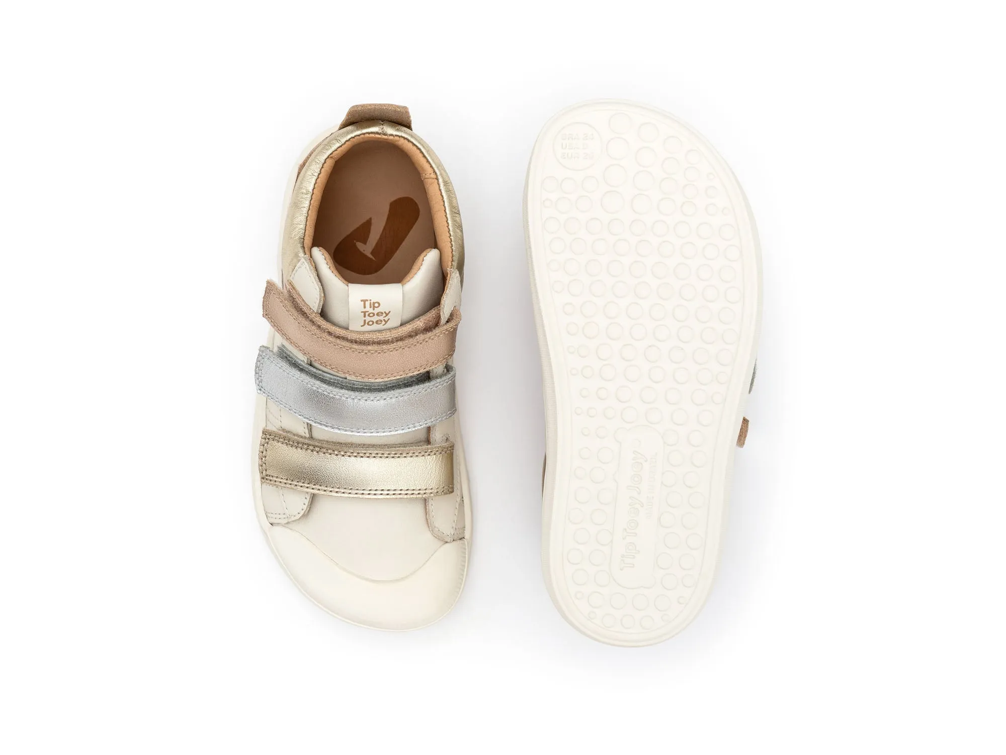 Tip Toey Joey Girl's Leap Casual Shoes - Tapioca / Metalic Salmon true ease