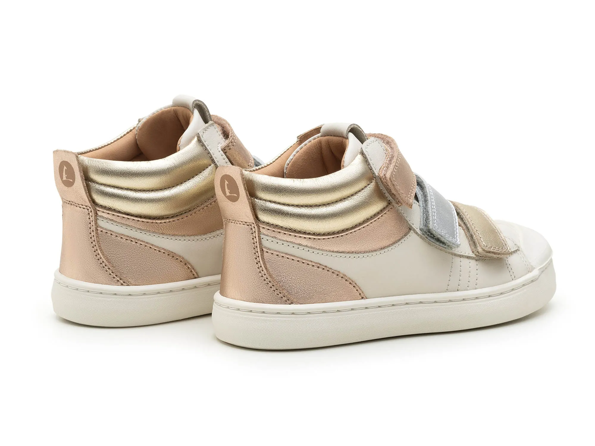 Tip Toey Joey Girl's Leap Casual Shoes - Tapioca / Metalic Salmon off duty