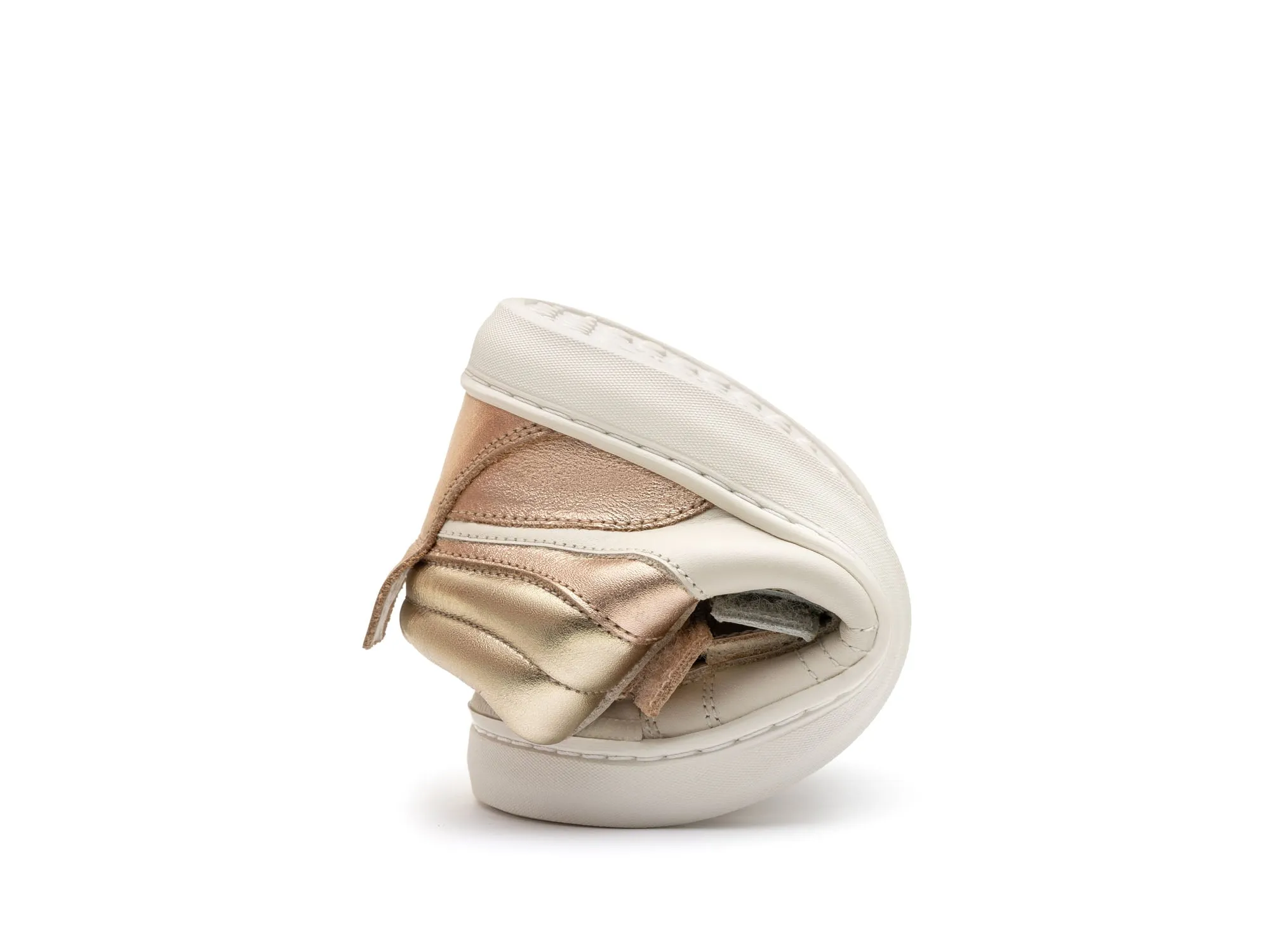 Tip Toey Joey Girl's Leap Casual Shoes - Tapioca / Metalic Salmon vibe path