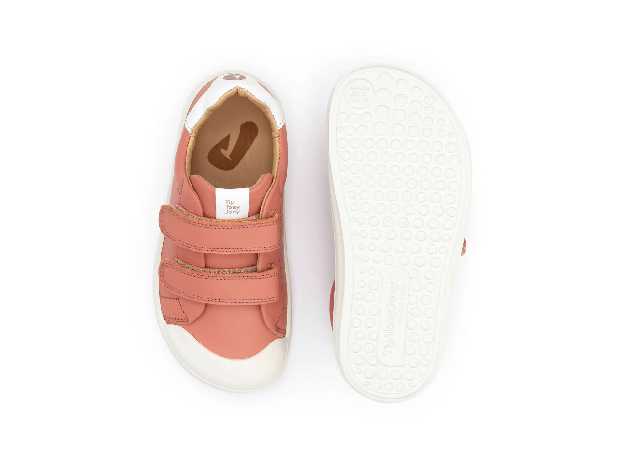 Tip Toey Joey Girl's Ramp Sneakers - Rosa Seco / White sunny day