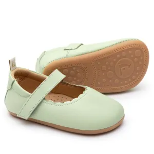 Tip Toey Joey Girl's Roundy Mary Jane Shoes - Aloe Wash / Champagne quiet touch