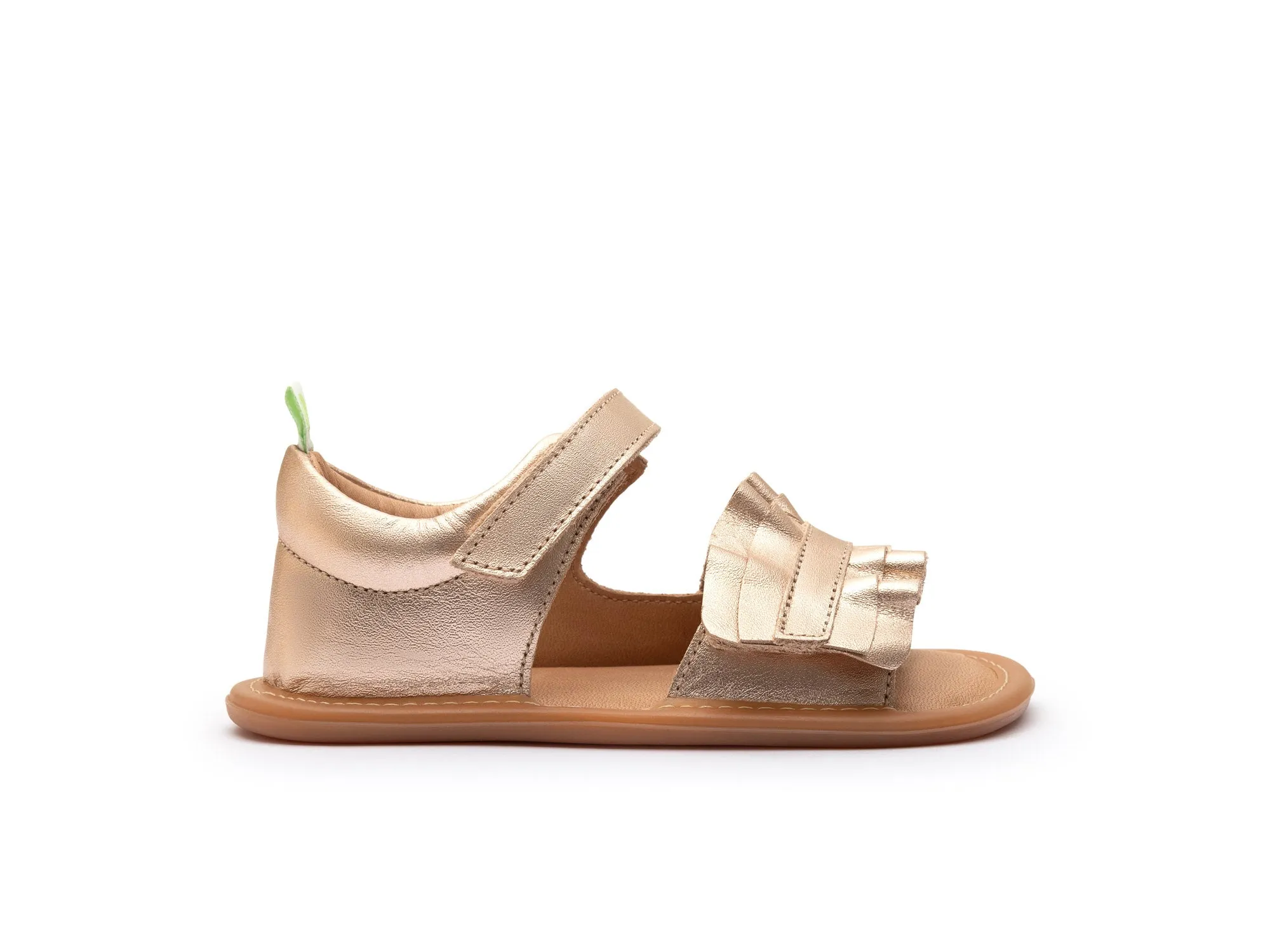 Tip Toey Joey Girl's Ruffy Sandals - Metalic Salmon Cloud Mind