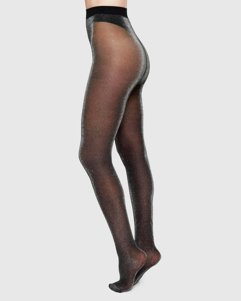Tora Shimmery Tights in Black from Swedish Stockings Multi Function