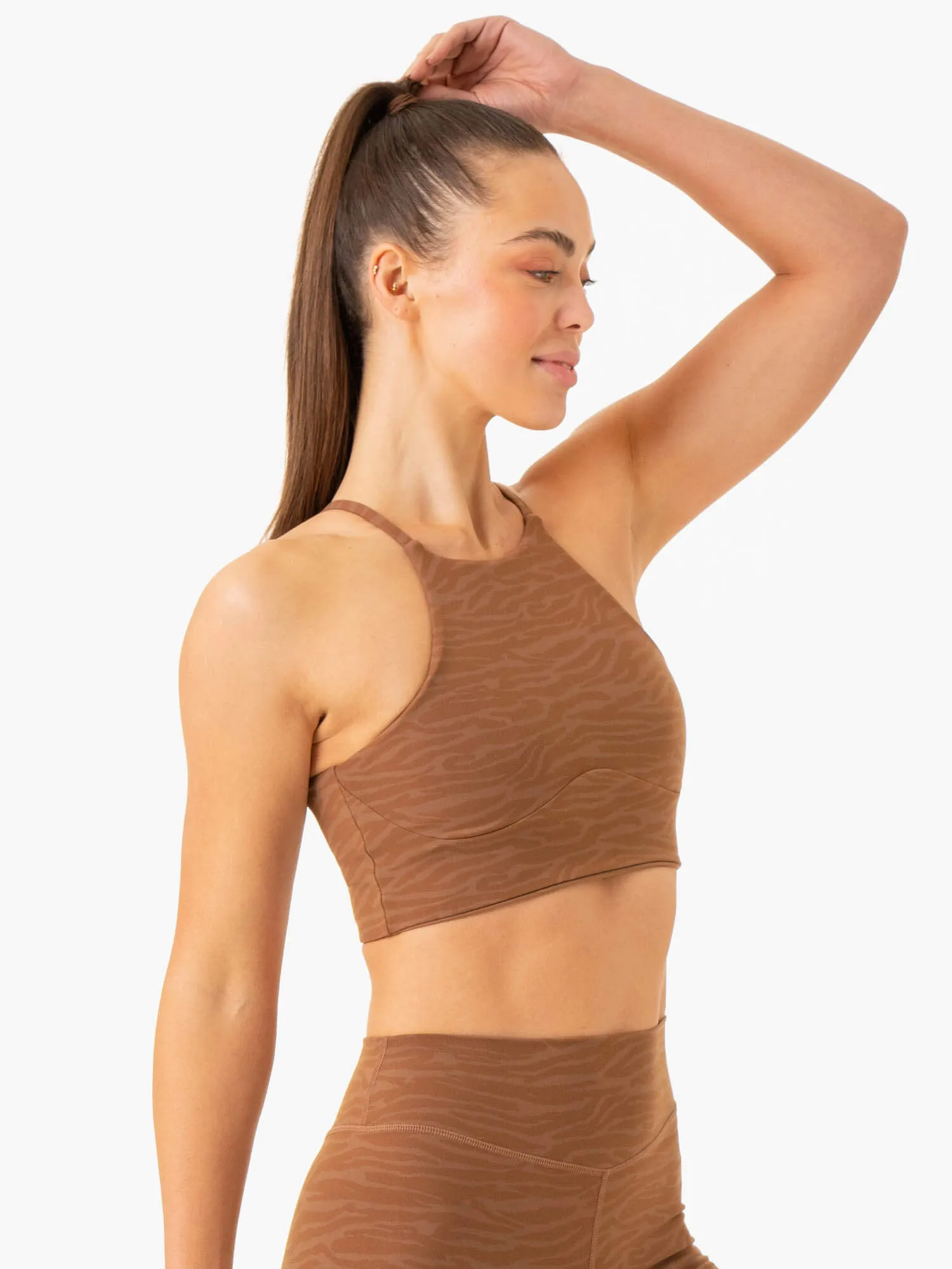 Transform Reversible Sports Crop - Chocolate Zebra minimalist