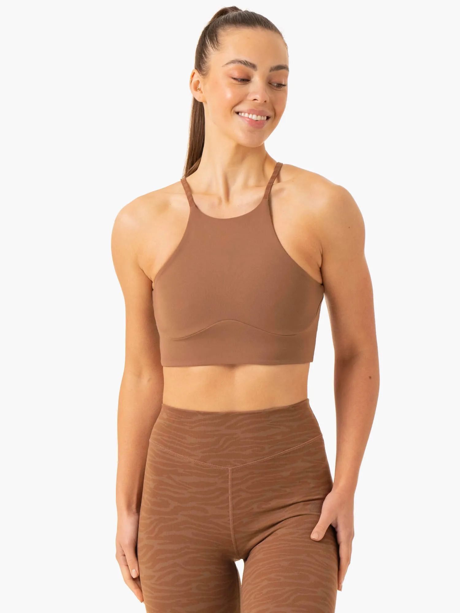 Transform Reversible Sports Crop - Chocolate Zebra High Stretch