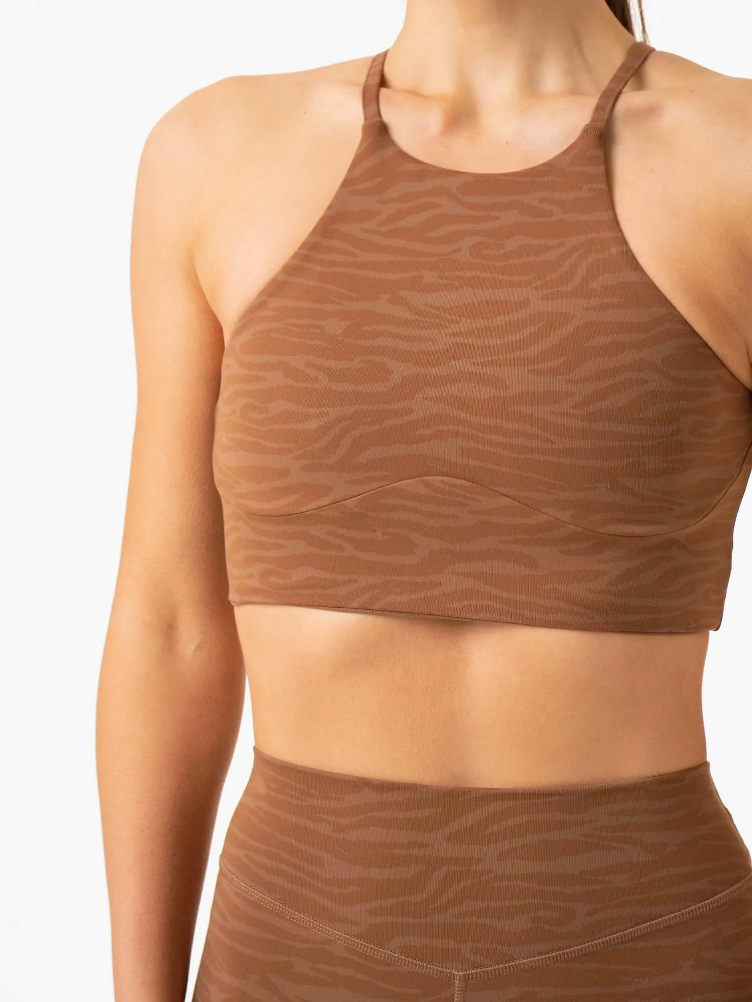 Transform Reversible Sports Crop - Chocolate Zebra comfortable material