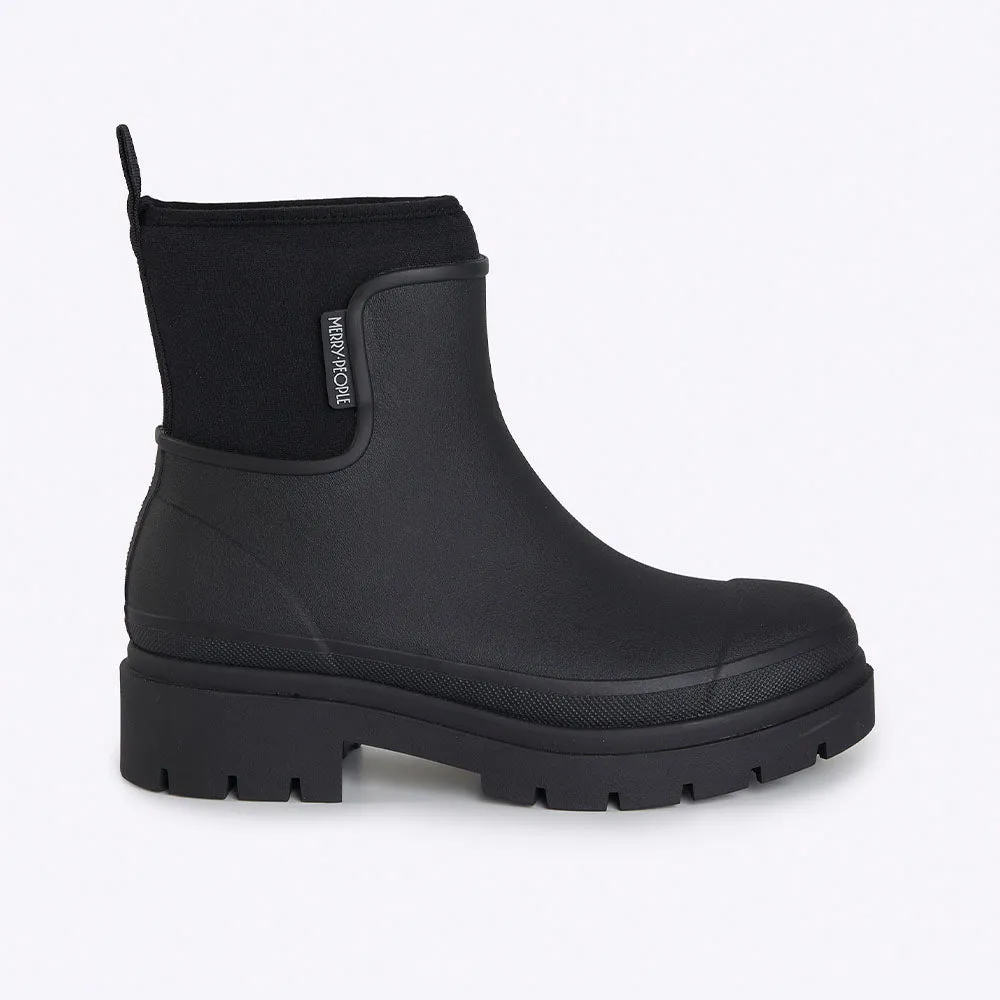 Tully Rain Boot in Black from Merry People tough shield