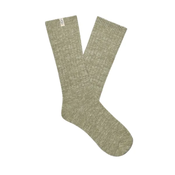 UGG Women's Rib Knit Slouchy Crew Sock Green Casual Durable