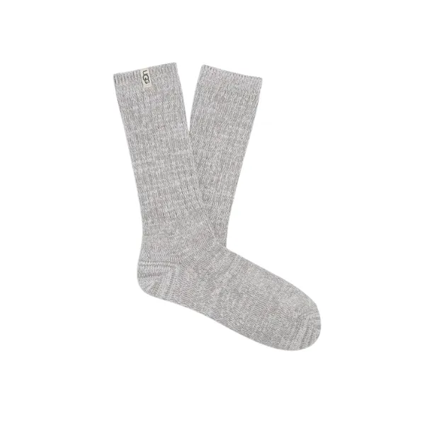 UGG Women's Rib Knit Slouchy Crew Sock Grey Parent Child Set