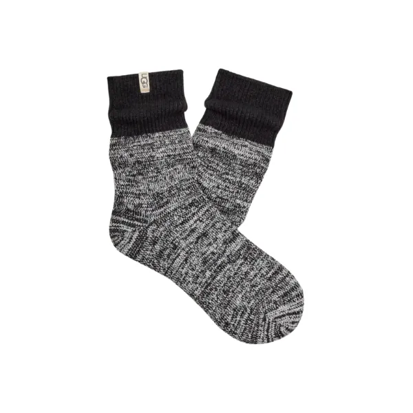 UGG Women's Rib Knit Slouchy Quarter Black Fitness Essential