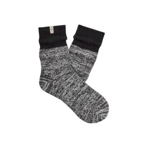 UGG Women's Rib Knit Slouchy Quarter Black Fitness Essential