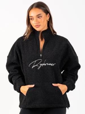 Unisex Teddy Jumper - Black minimalist
