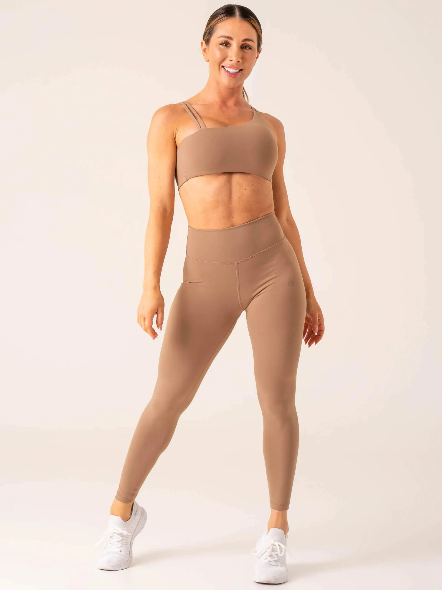 Unstoppable High Waisted Scrunch Leggings - Mocha Moisture control