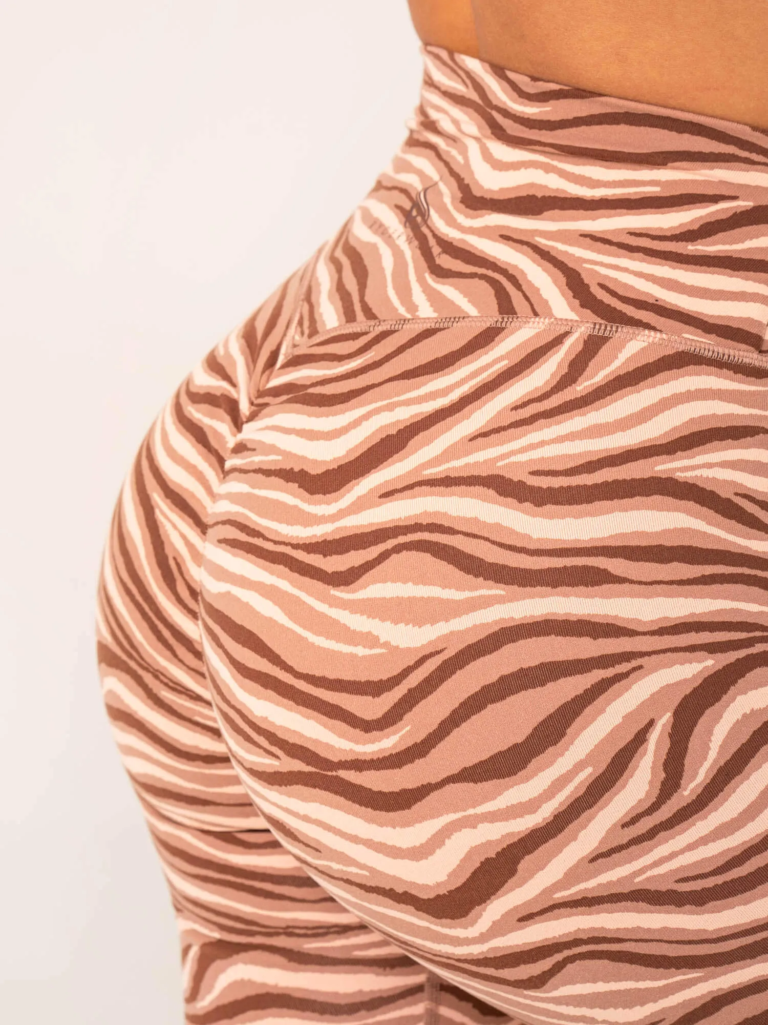 Unstoppable High Waisted Scrunch Leggings - Mocha Zebra Active lifestyle