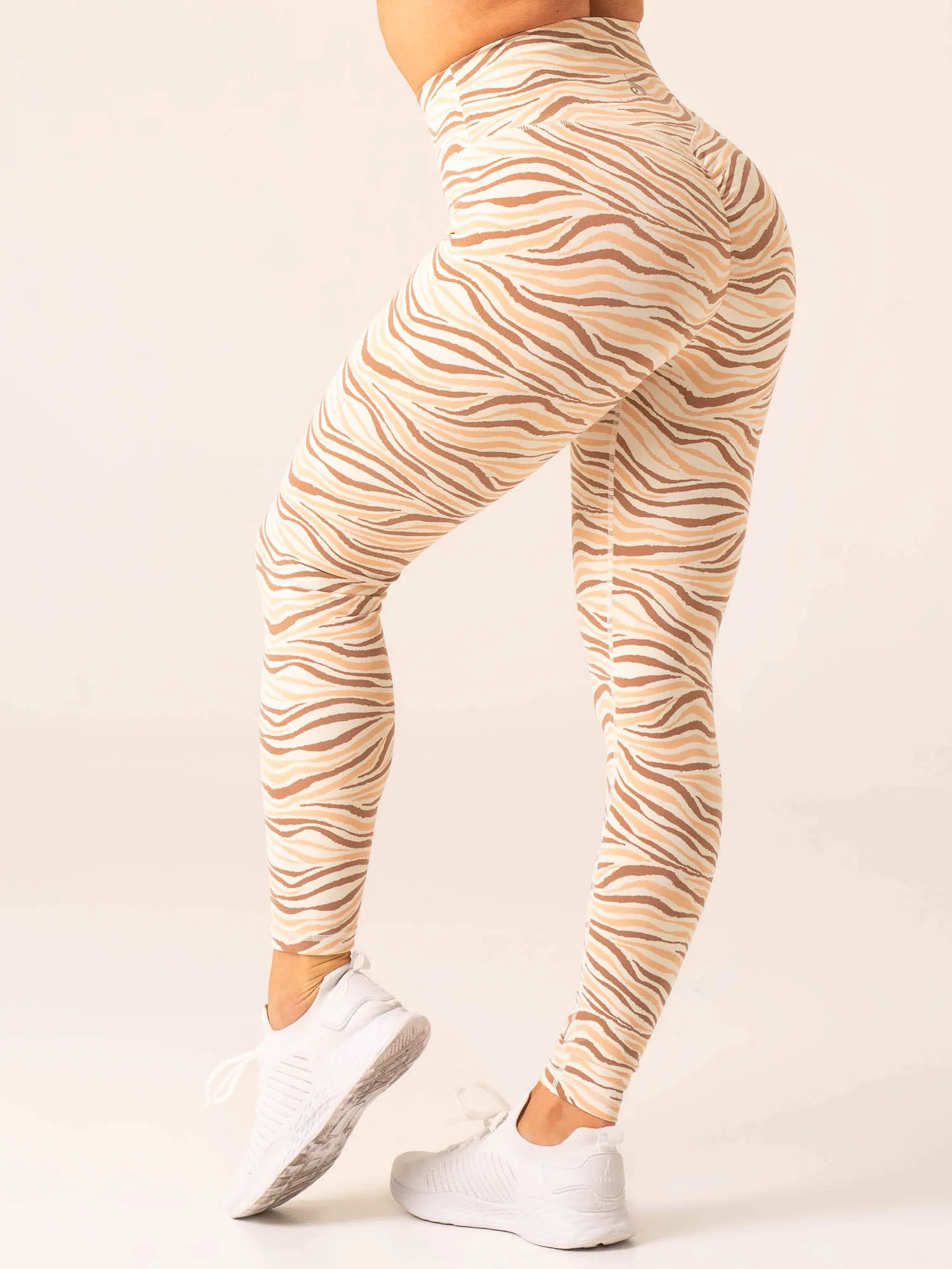 Unstoppable High Waisted Scrunch Leggings - Vanilla Zebra Body shaping