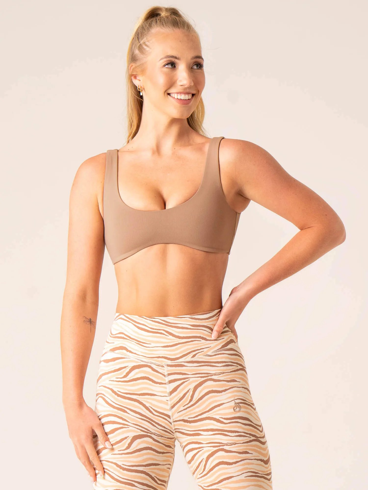 Unstoppable Lounge Bra - Mocha Air Flow