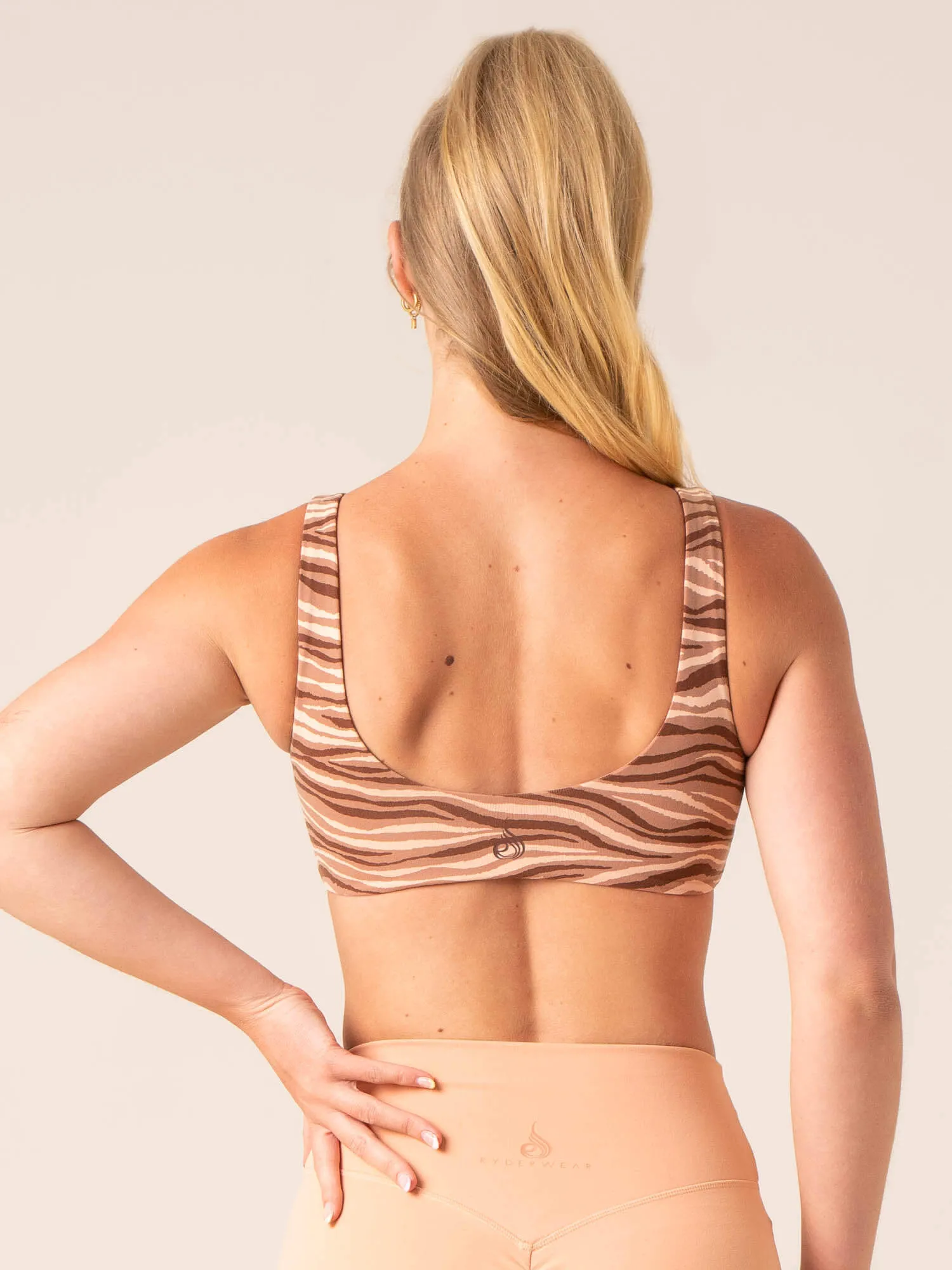 Unstoppable Lounge Bra - Mocha Zebra Light Weight