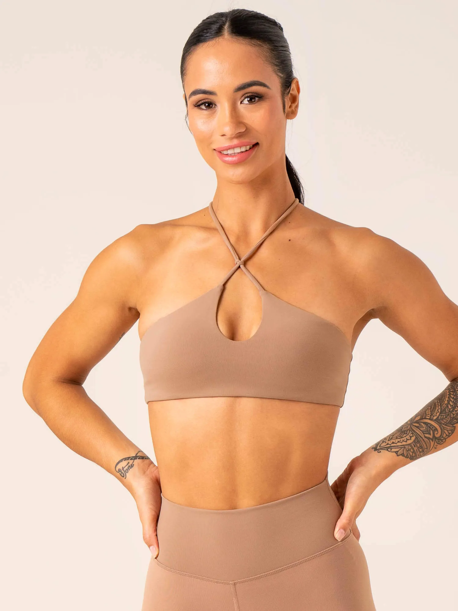 Unstoppable Sports Bra - Mocha High Elastic