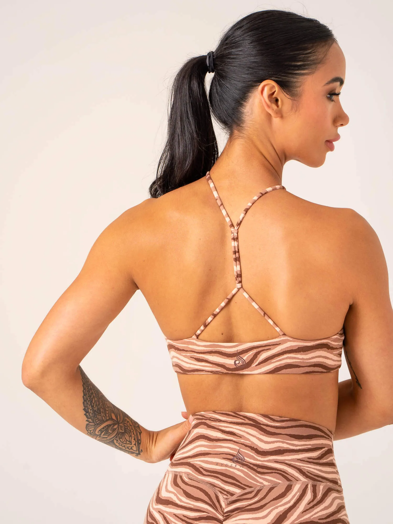 Unstoppable Sports Bra - Mocha Zebra Lock In Place