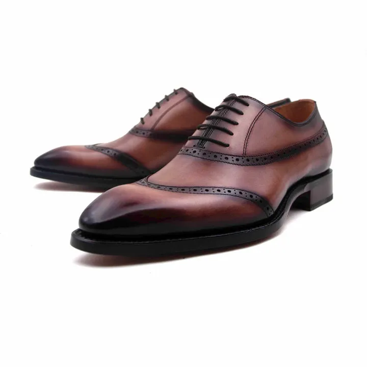 Victor Lace Up Shoes - Walnut polished tone